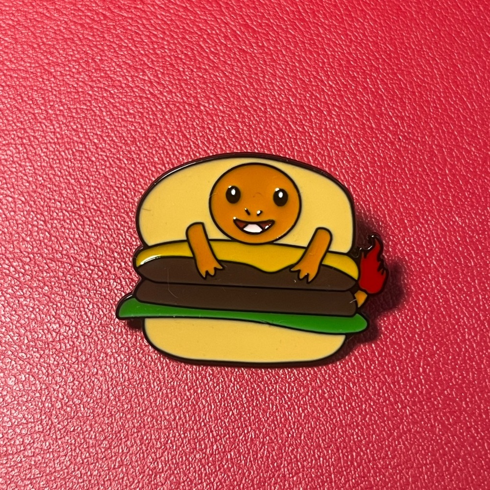 Pokémon Charmander Burger Enamel Pin
